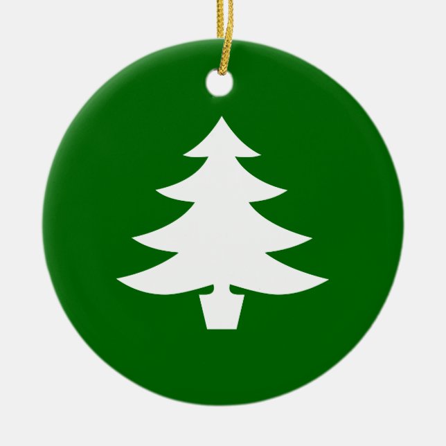 Christmas Tree Ceramic Ornament (Front)