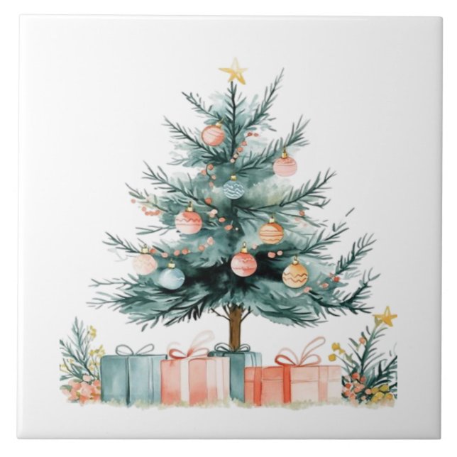 Christmas tree  ceramic tile (Front)