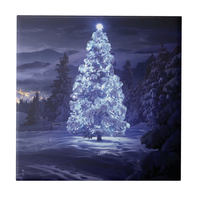 Christmas Tree  Ceramic Tile (Front)
