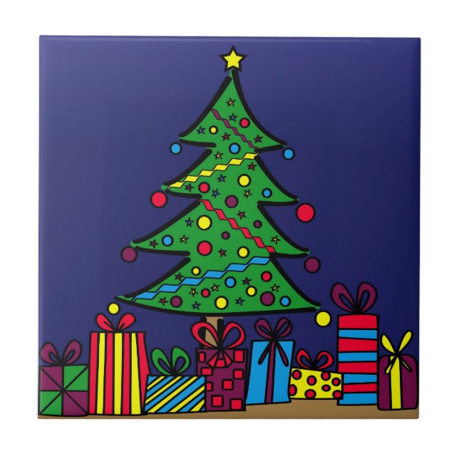 Christmas tree ceramic tile (Front)