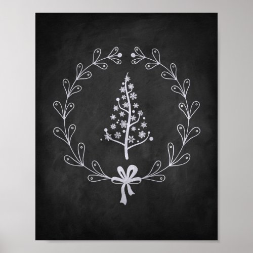 Christmas Tree Chalkboard Poster