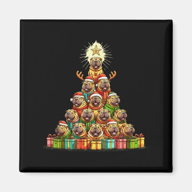 Christmas Tree Chinese Shar-pei Shar Pei  Magnet (Front)