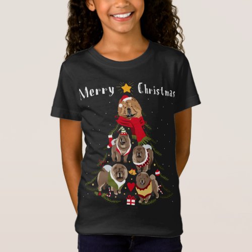 Christmas Tree Chow Chow Chowdren Lover Xmas Dog O T_Shirt