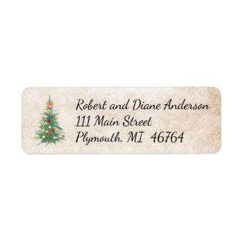 Christmas Tree Christmas Address Labels by ChristmasBellsRing at Zazzle