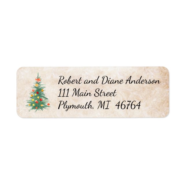 Christmas Tree Christmas Address Labels (Front)