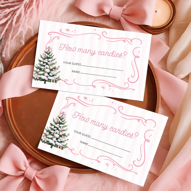 Christmas Tree Christmas Guess How Many Candies Enclosure Card (Creator Uploaded)