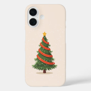 Christmas Tree, Christmas, Minimalist iPhone 16 Case