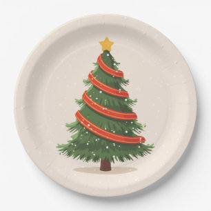 Christmas Tree, Christmas, Minimalist Paper Plates