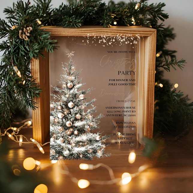 "Christmas Tree Christmas Party | Festive Holiday  Acrylic Invitations (Creator Uploaded)