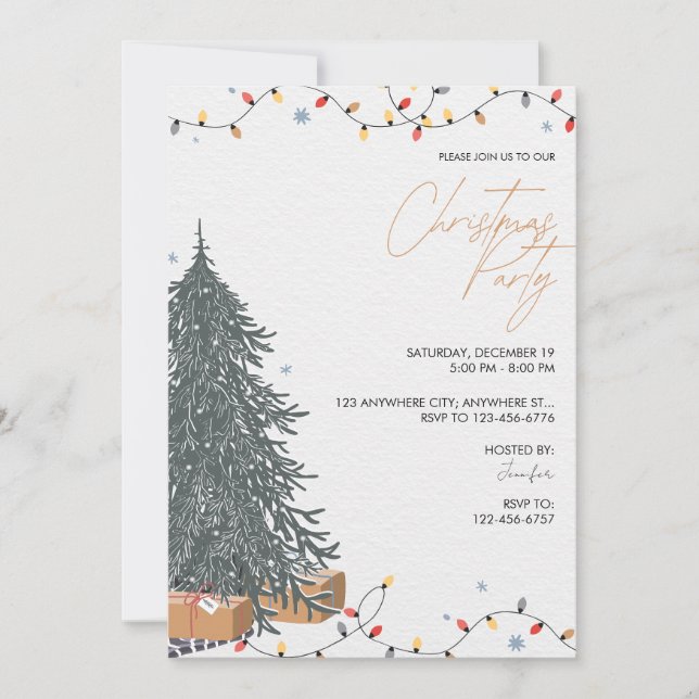 Christmas Tree Christmas Party Invitation (Front)