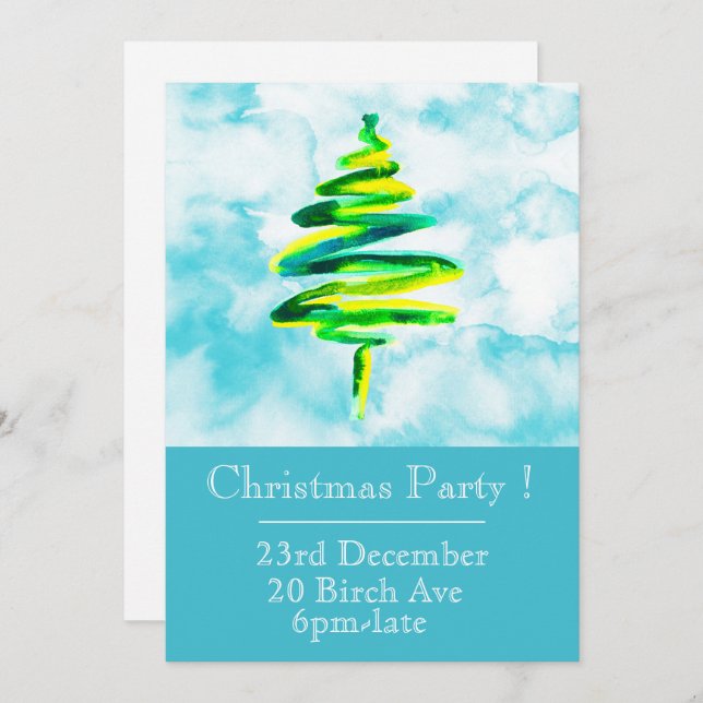 Christmas tree Christmas party invitation (Front/Back)