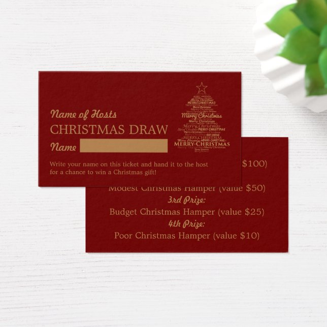 Christmas Tree, Christmas Party Raffle Tickets (Desk)