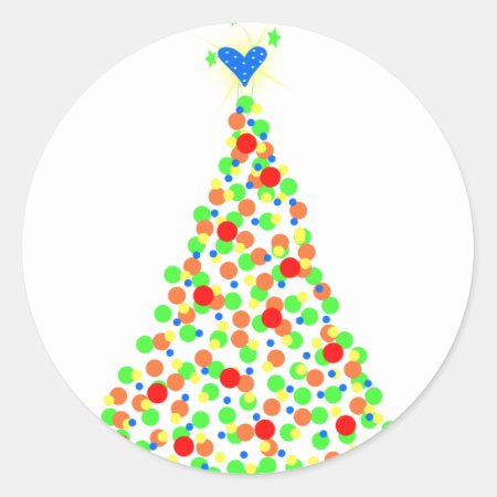 Christmas Tree Classic Round Sticker
