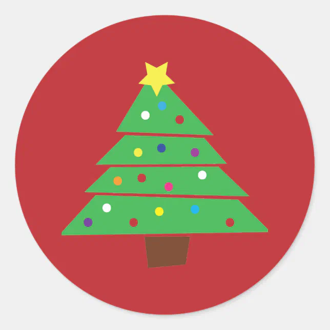 Christmas Tree Classic Round Sticker Zazzle