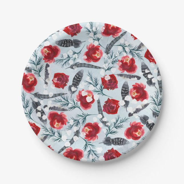 Christmas Tree Clip Art Paper Plates (Front)