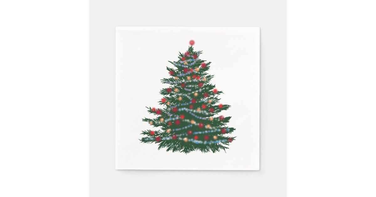 Christmas tree Cocktail Paper Napkins | Zazzle