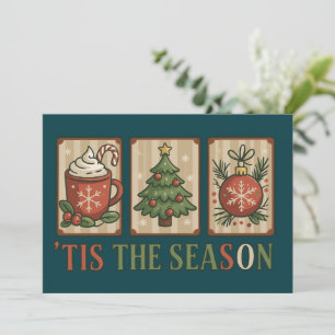 Christmas Tree Cocoa Retro Holiday Tis The Season 