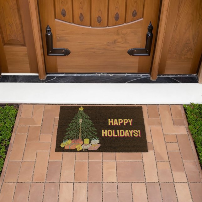 Christmas Tree Coir Fiber Doormat (Insitu (Outdoor))
