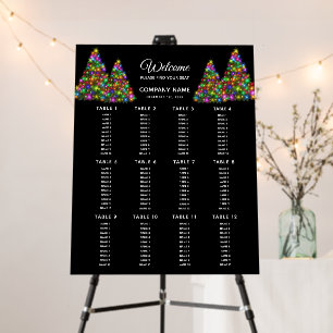 Christmas Tree Colorful Company Seating Chart Foam Board