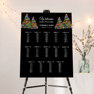 Christmas Tree Colorful Company Seating Chart Foam Board