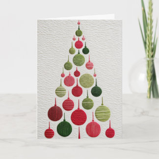 Christmas tree composed of ornaments card