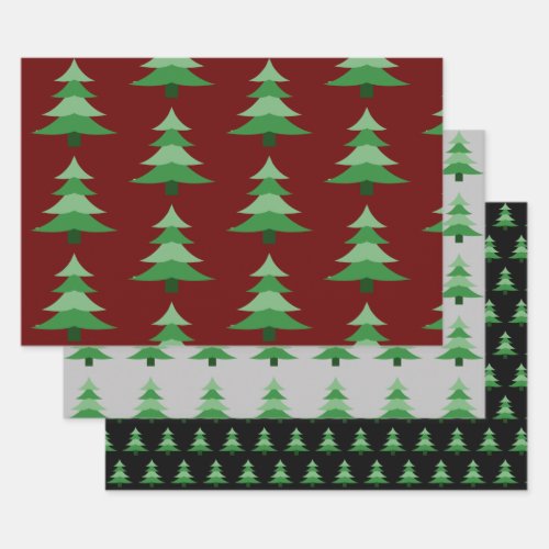 Christmas Tree Contemporary Style Wrap Craft Wrapping Paper Sheets