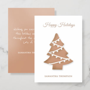 Christmas Tree Cookie Christmas Holiday Letterpress Photo Cards