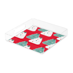 Christmas Tree Cookie Dough Homemade Mix Red     Acrylic Tray