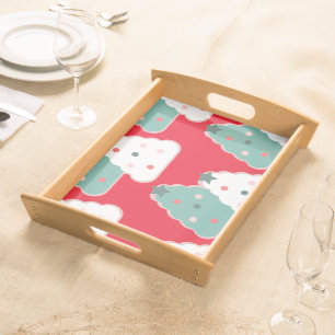 Christmas Tree Cookie Dough Homemade Mix Red      Serving Tray