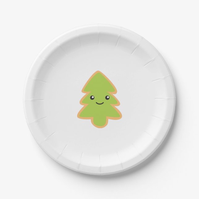 Christmas Tree Cookie Paper Plates (Front)