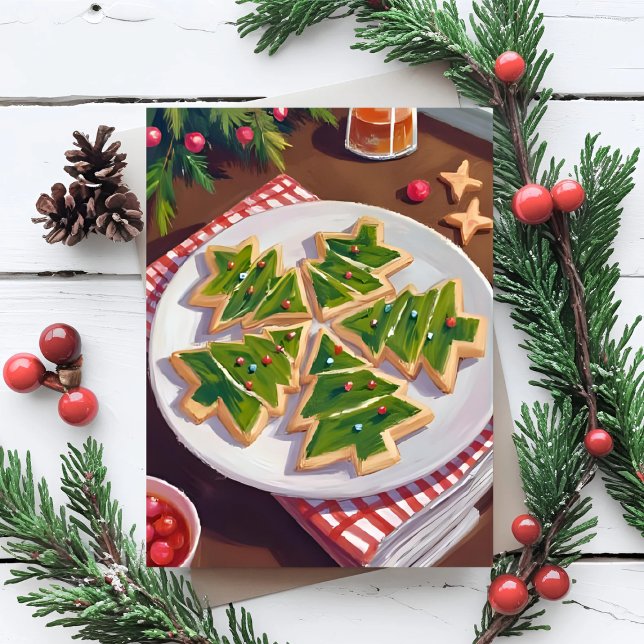 Christmas Tree Cookies Holiday Postcard (Creator Uploaded)