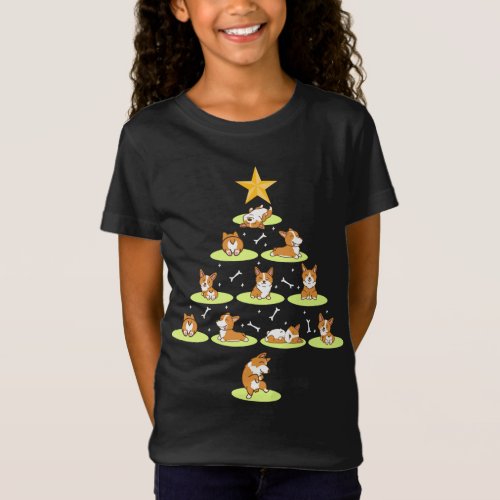 Christmas Tree Corgi Dog Breed Holiday Corgis Dog  T_Shirt