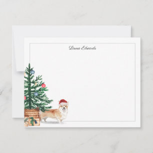Christmas Tree Corgi Holiday Note Card