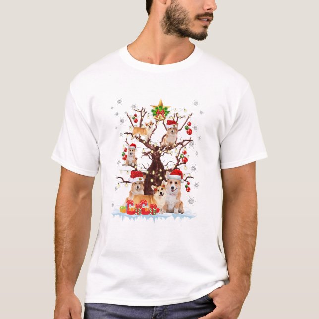 Christmas Tree Corgi Santa T-Shirt (Front)