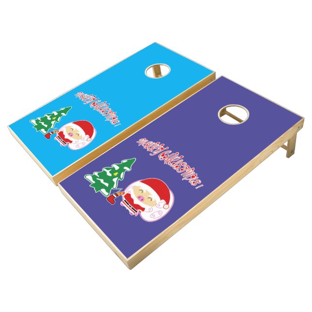 Christmas tree cornhole set (Angled)