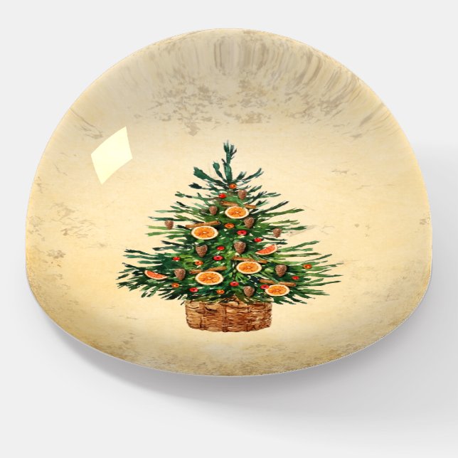 Christmas Tree Country Traditional Holiday Paperweight (Angled)