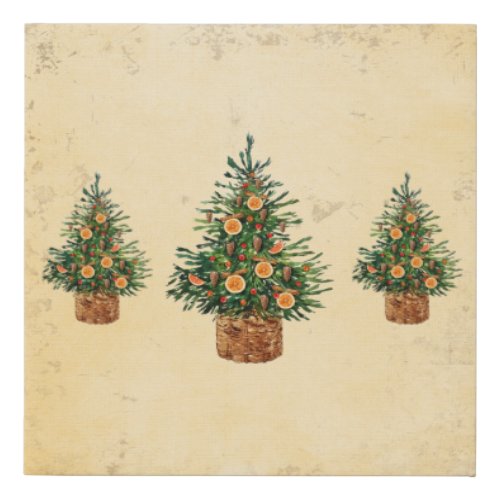 Christmas Tree Country Traditional Simple Faux Canvas Print