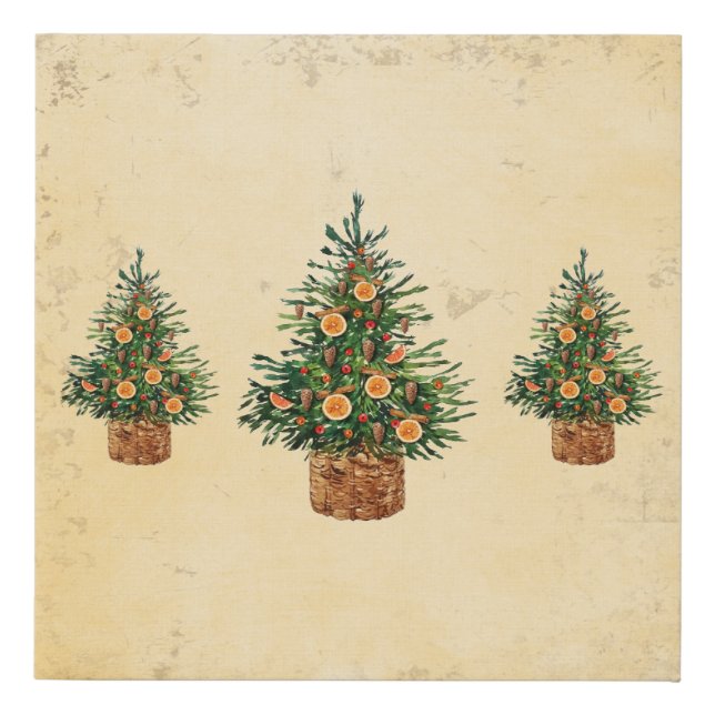 Christmas Tree Country Traditional Simple Faux Canvas Print (Front)