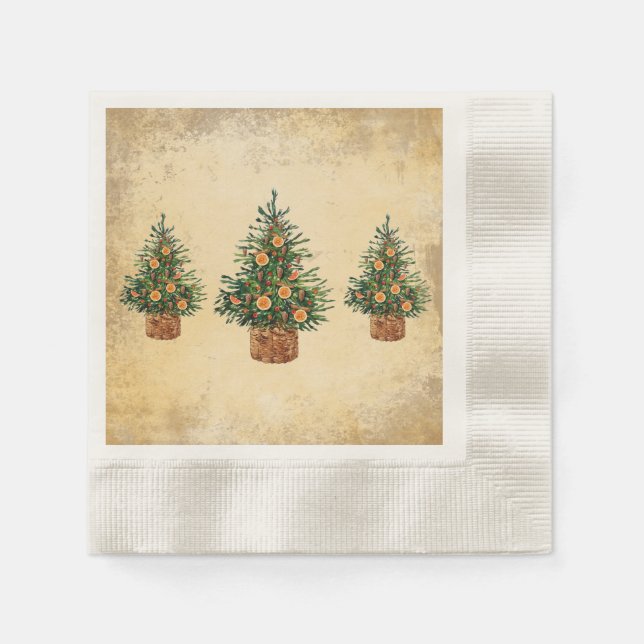 Christmas Tree Country Traditional Simple Napkins (Front)