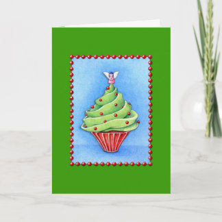 Christmas Tree Cupcake green Card