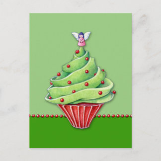 Christmas Tree Cupcake green Postcard