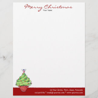 Christmas Tree Cupcake red Letterhead