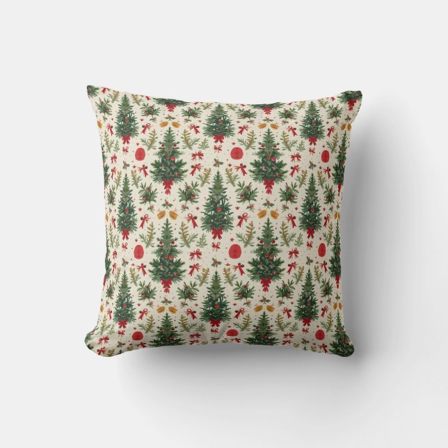  Christmas Tree Cusion  Throw Pillow (Front)