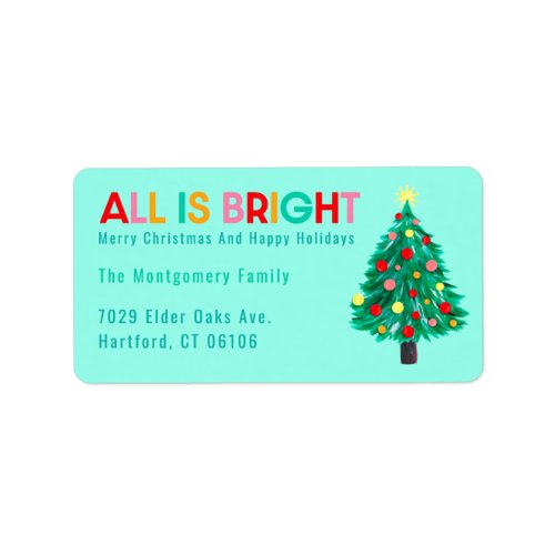 Christmas Tree Custom Holiday Return Address Label