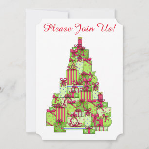 Christmas Tree Custom Invitation Open House