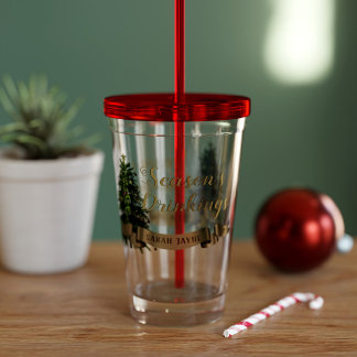 Christmas Tree Custom Name Acylic Tumbler
