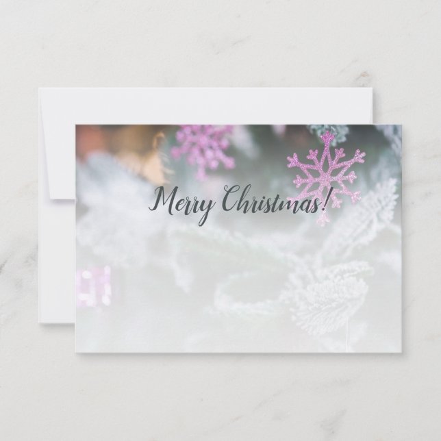 Christmas Tree Custom Photo Season Greetings Note Card (Front)