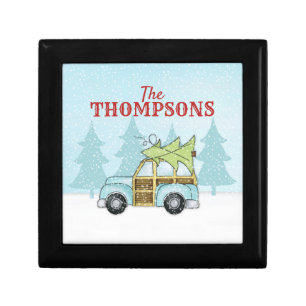 Christmas Tree Cute Custom Personalized Name Gift Box