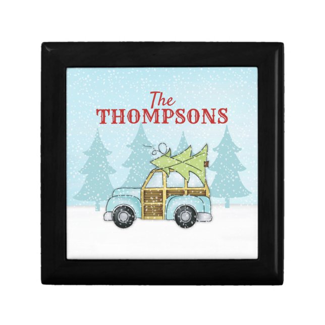 Christmas Tree Cute Custom Personalized Name Gift Box (Front)