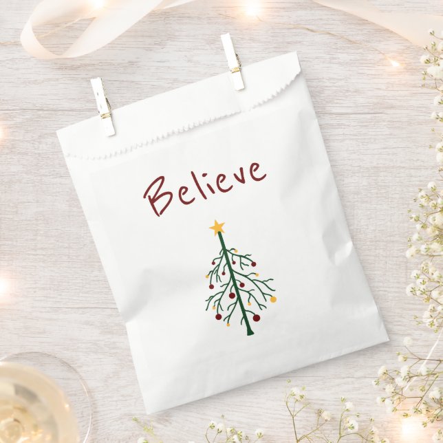 Christmas Tree Cute Retro Winter Favor Bag (Clipped)
